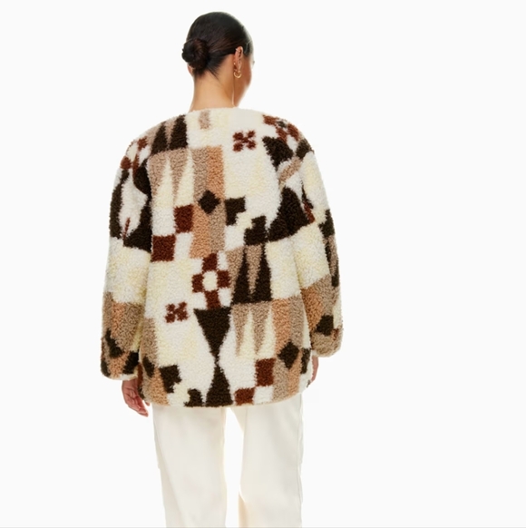 Aritizia Wilfred Free River Sherpa Jacket Ryegrass Yellow Cognac Sz Small - Picture 2 of 14